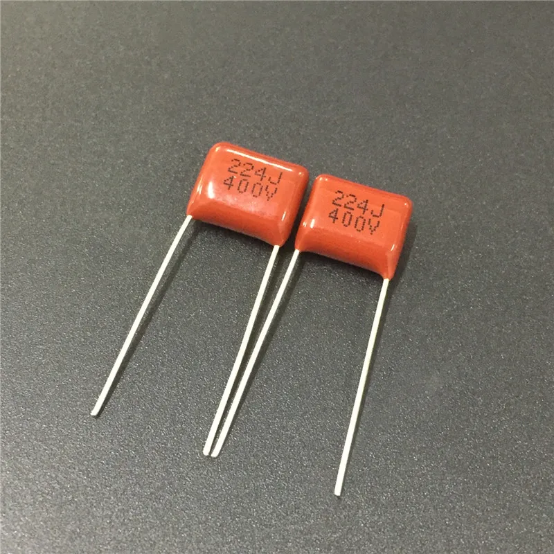 100 шт. Конденсатор CBB 224 400V 224J 0 22 мкФ 220nF P10 CL21 Металлизированный Полипропиленовый