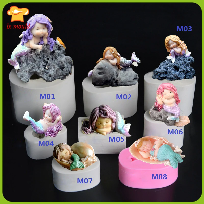 3D Mermaid Decoration Cake Silicone Mold Cute Little Mermaid Shape Aromatherapy Plaster Candle Chocolate Moulds
3D Mermaid Decoration Cake Silicone Mold Cute Little Mermaid Shape Aromatherapy Plaster Candle Chocolate Moulds