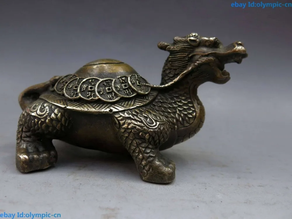 Китайская латунная медная lucky Feng Shui деньги дракон черепаха Скульптура статуя
Китайская латунная медная lucky Feng Shui деньги дракон черепаха Скульптура статуя
