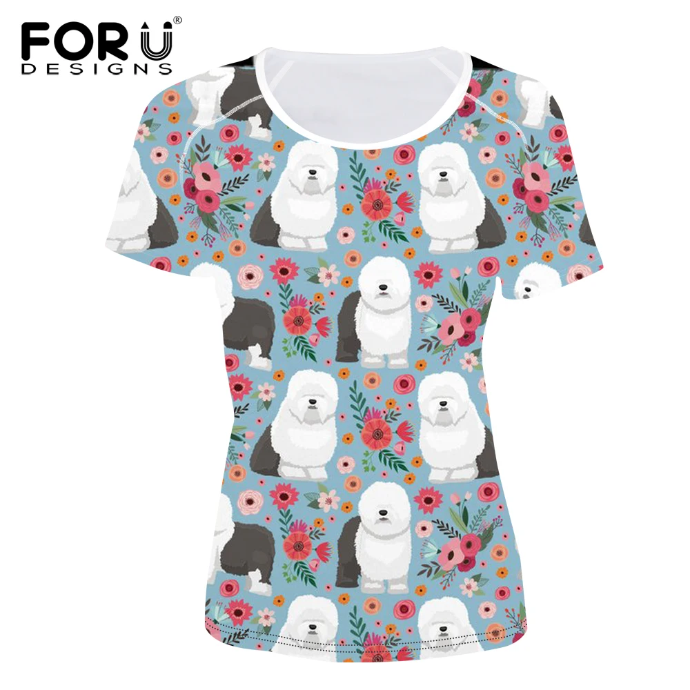 FORUDESIGNS T Shirt Women Sheep Dog Flower Printing Ladies Casual Short Sleeve Tee Shirt Female Cartoon Dog Tops for Teen Girls
FORUDESIGNS T Shirt Women Sheep Dog Flower Printing Ladies Casual Short Sleeve Tee Shirt Female Cartoon Dog Tops for Teen Girls