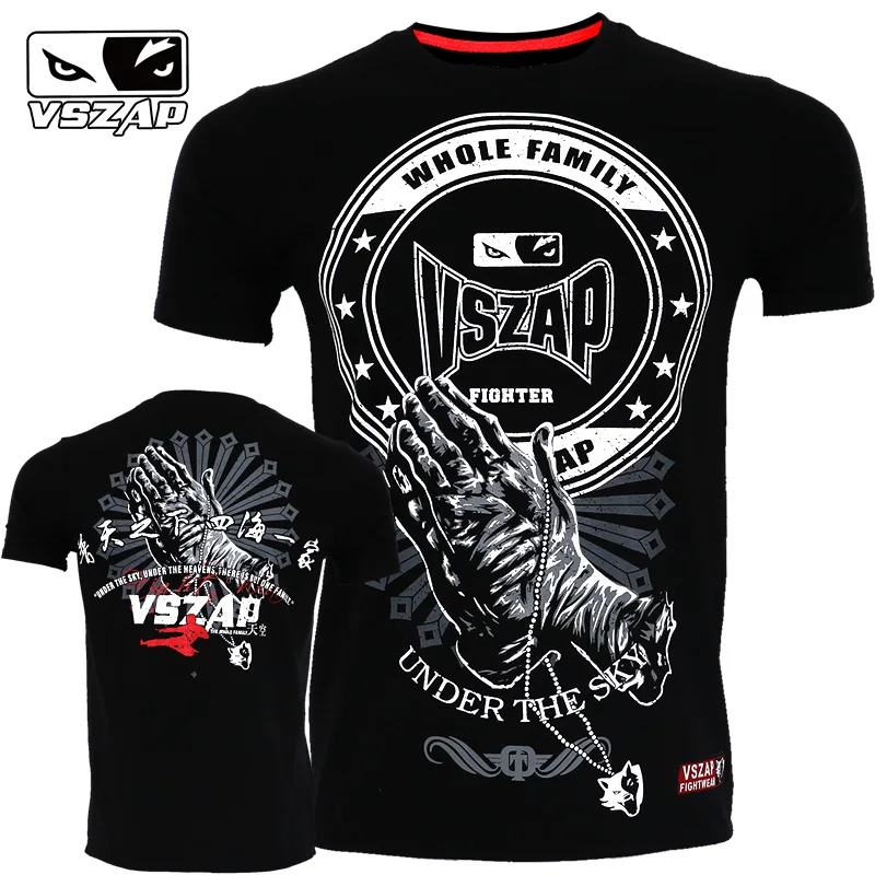 Новинка 2019 Мужская футболка VSZAP для фитнеса Jeet Kune Do мужская спортивная боев ММА