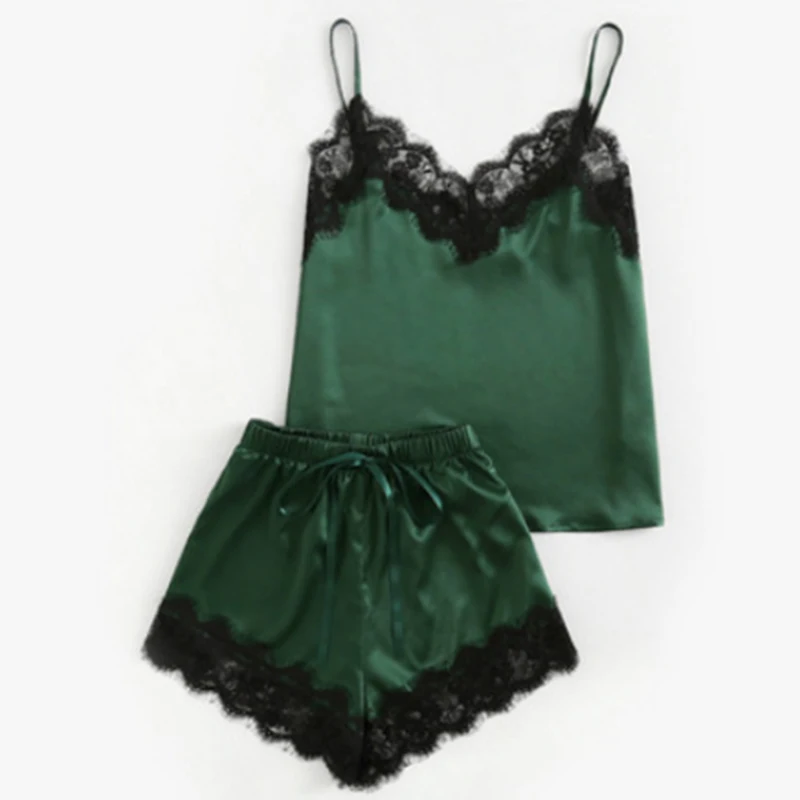 Women's Sleepwear Sexy Lace Satin Pajama Sets Sleeveless Tops+Shorts Nightwear Pyjama Sets For Women Pijama 2 Pcs Sets Bigsweety
Women's Sleepwear Sexy Lace Satin Pajama Sets Sleeveless Tops+Shorts Nightwear Pyjama Sets For Women Pijama 2 Pcs Sets Bigsweety