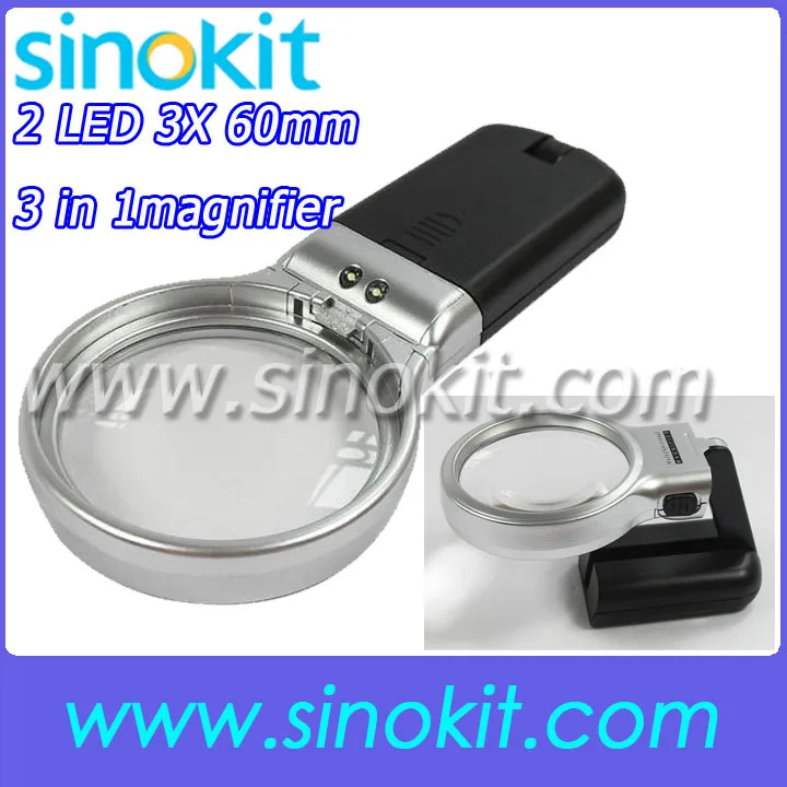 Free shipping 3 in 1 magnifier 2 LED Light 3X 60mm Reading adjustable loupe TH7006
Free shipping 3 in 1 magnifier 2 LED Light 3X 60mm Reading adjustable loupe TH7006