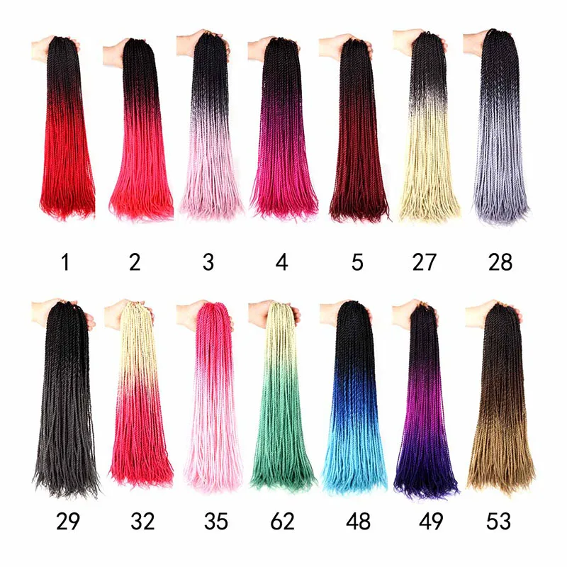 SAMBRAID 95G/Pack 30 Roots Crochet Braids Senegalese Twist For Black Wome 24 inch Pink Ombre Synthetic Braiding Hair Extensions
SAMBRAID 95G/Pack 30 Roots Crochet Braids Senegalese Twist For Black Wome 24 inch Pink Ombre Synthetic Braiding Hair Extensions