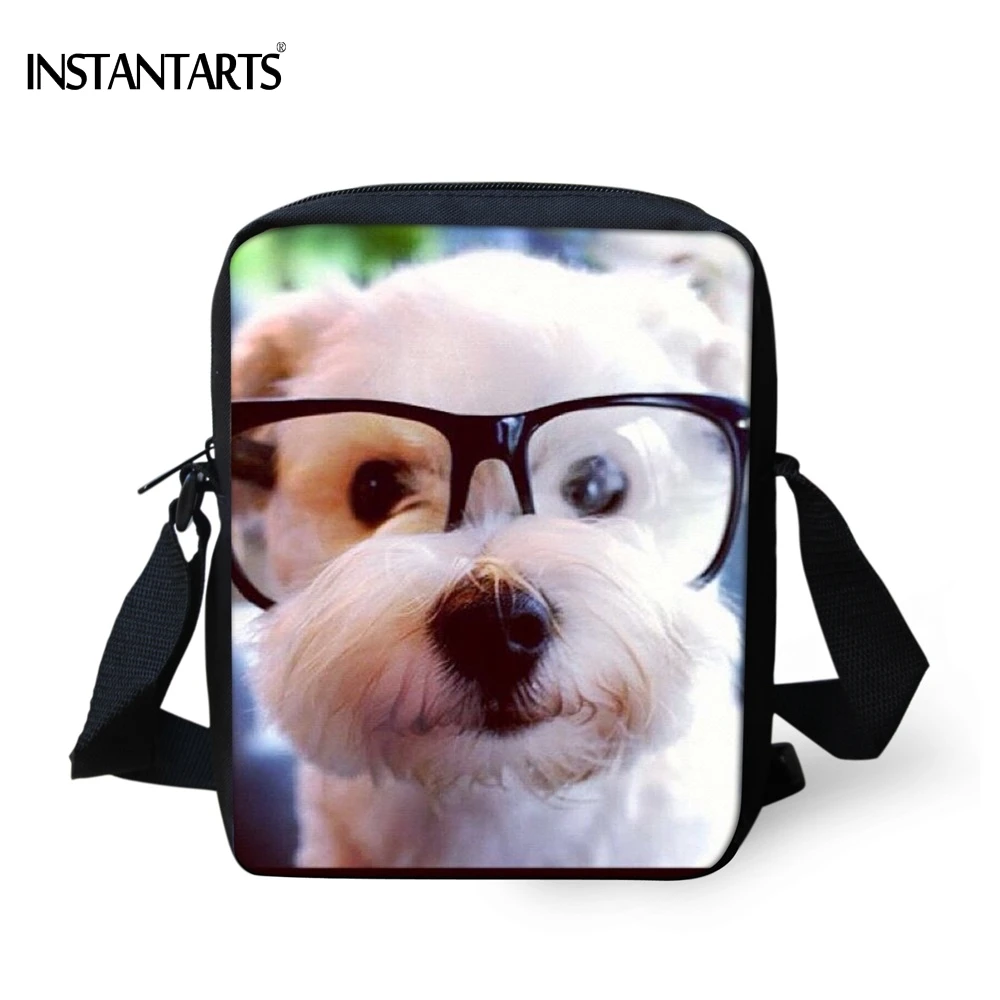INSTANTARTS Cute Animal Pomeranian Dog Print Women Mini Crossbody Bags High Quality Female Messenger Bag Brand Designer Handbags | Багаж и