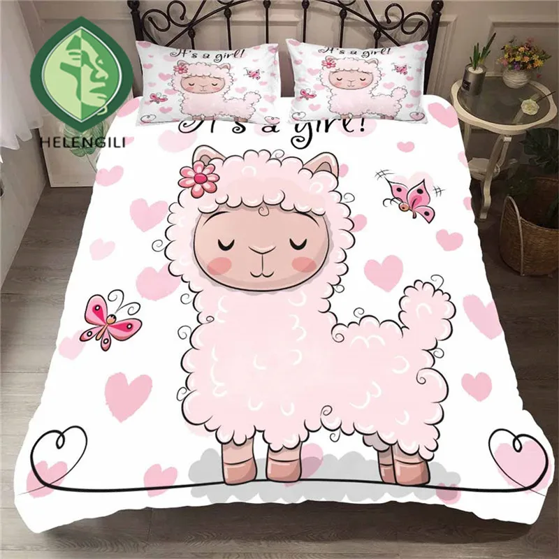 HELENGILI 3D Bedding Set Cartoon Alpaca Print Duvet Cover Set Bedclothes with Pillowcase Bed Set Home Textiles #YT-09
HELENGILI 3D Bedding Set Cartoon Alpaca Print Duvet Cover Set Bedclothes with Pillowcase Bed Set Home Textiles #YT-09