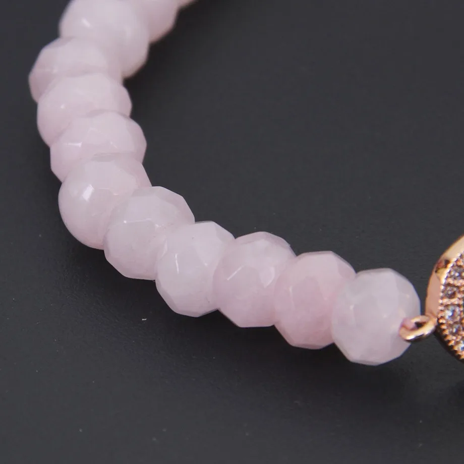 Thomas Style Faceted Pink Quartz Beads with Rose Gold Color Infinity Bracelet, Top Quality Jewelry Gift Women Men TS B62
Thomas Style Faceted Pink Quartz Beads with Rose Gold Color Infinity Bracelet, Top Quality Jewelry Gift Women Men TS B62