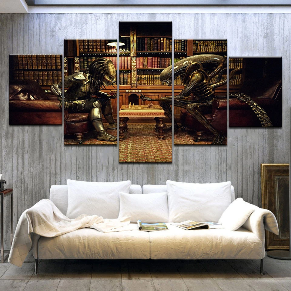 Alien vs Predator playing chess movie funny art poster Canvas Art Painting For home living room decoration
Alien vs Predator playing chess movie funny art poster Canvas Art Painting For home living room decoration