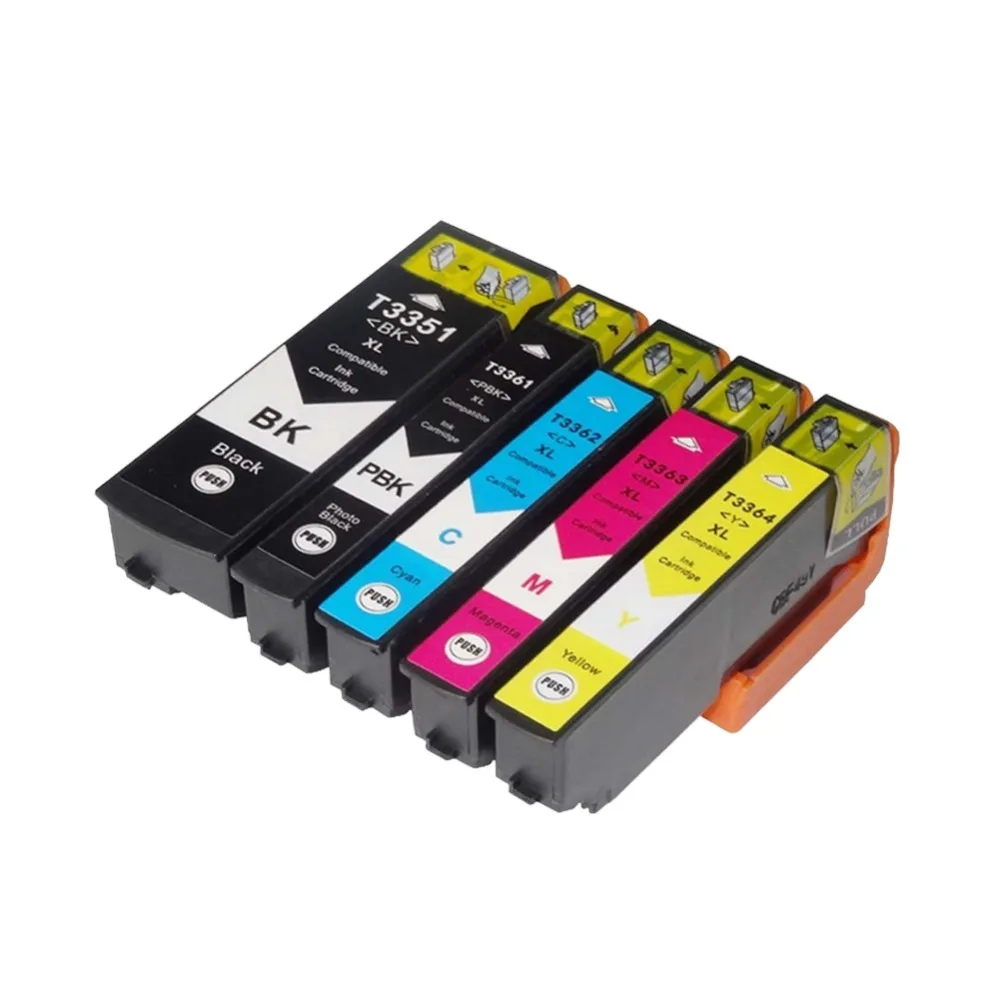 Совместимый чернильный картридж YLC 5PK T3351 T3361 T3362 T3363 T3364 для Epson
Совместимый чернильный картридж YLC 5PK T3351 T3361 T3362 T3363 T3364 для Epson