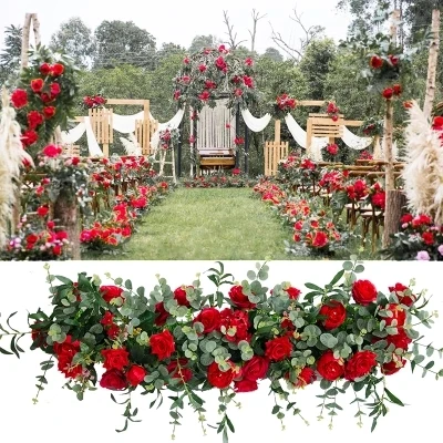 Hot red Wedding Pavillion Flowers decoration square canopy flower strips 4M x 37cm aisle table flower runner decor
Hot red Wedding Pavillion Flowers decoration square canopy flower strips 4M x 37cm aisle table flower runner decor