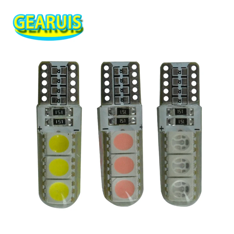 100pcs W5W T10 Silicone LED 6 SMD 5050 60MA Wedge Side License Light Lamp Bulbs Car Light Source White Blue Red Green Yellow 12V
100pcs W5W T10 Silicone LED 6 SMD 5050 60MA Wedge Side License Light Lamp Bulbs Car Light Source White Blue Red Green Yellow 12V