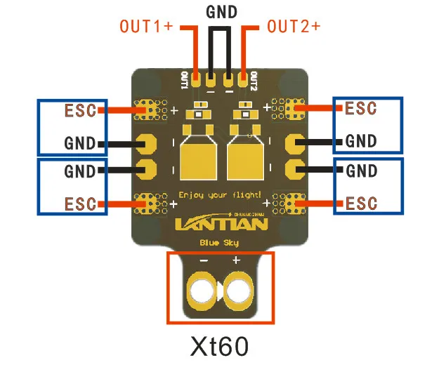 XT60 PDB Power Distribution Board with 5V/ 12V Output for Martian QAV Drone Quadcopter 250
XT60 PDB Power Distribution Board with 5V/ 12V Output for Martian QAV Drone Quadcopter 250