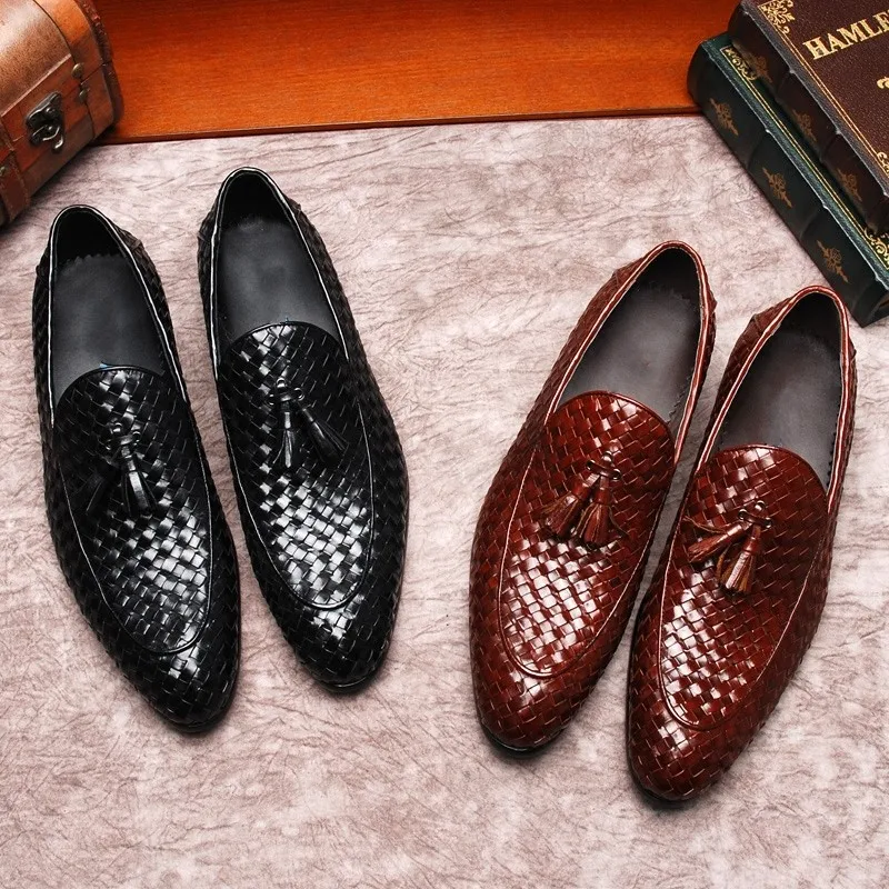 Italian Style Handmade Weave Loafers Tassel Fringe Wedding Party Dress Shoes Hombre
Italian Style Handmade Weave Loafers Tassel Fringe Wedding Party Dress Shoes Hombre