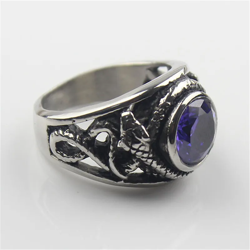 Purple Cz Crystal Gem Snake Fashion Men's 316L Stainless Steel Biker Ring Men's Jewelry
Purple Cz Crystal Gem Snake Fashion Men's 316L Stainless Steel Biker Ring Men's Jewelry
