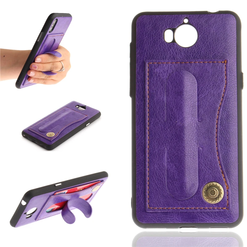 Coque Бизнес искусственная кожа + ТПУ чехол для Huawei Y5 2017 стоят слот карты КРЫШКА ДЛЯ