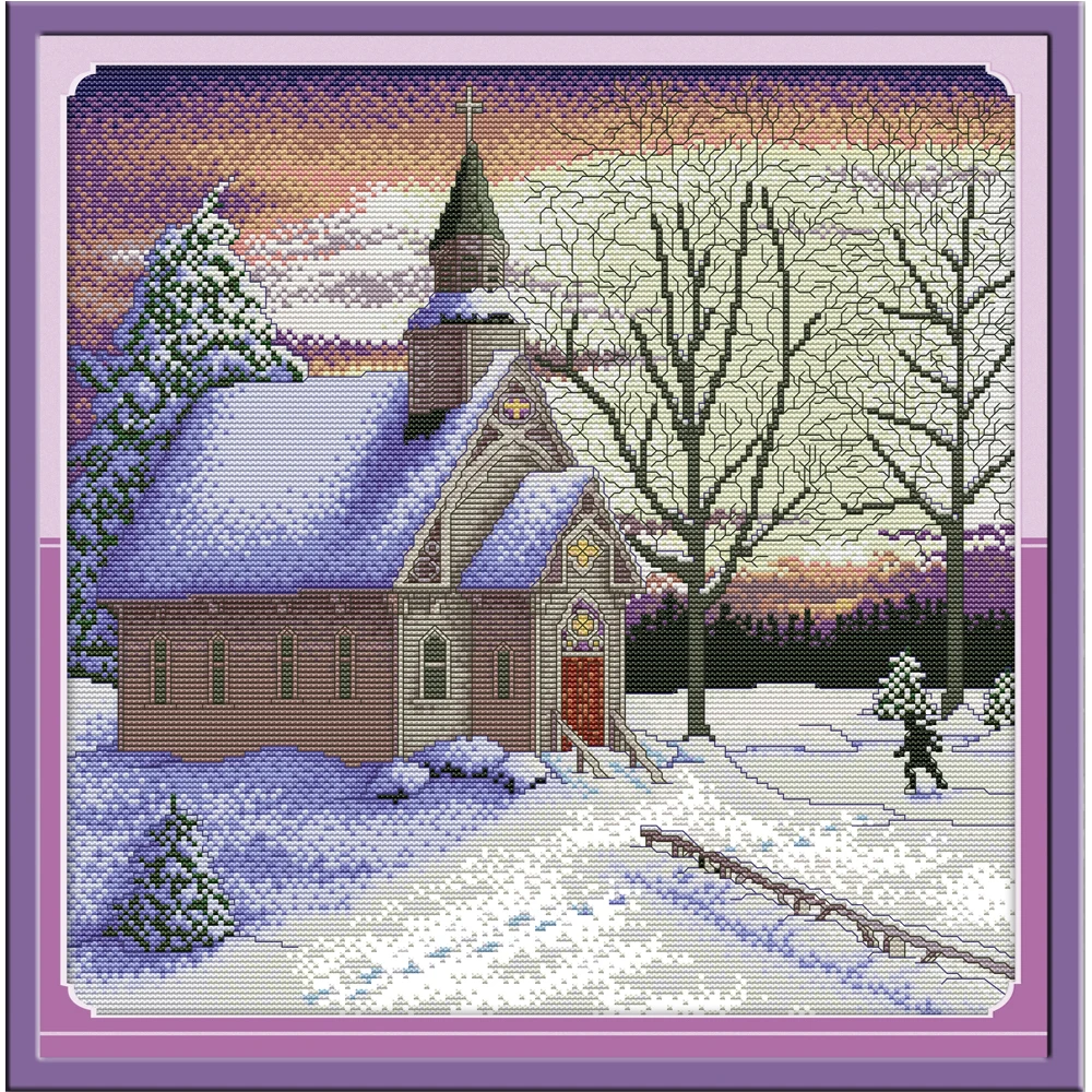 NKF The Winter Church Counted Cross Stitch Patterns 11CT 14CT Chinese Cross Stitch Kits for Embroidery Home Decor
NKF The Winter Church Counted Cross Stitch Patterns 11CT 14CT Chinese Cross Stitch Kits for Embroidery Home Decor