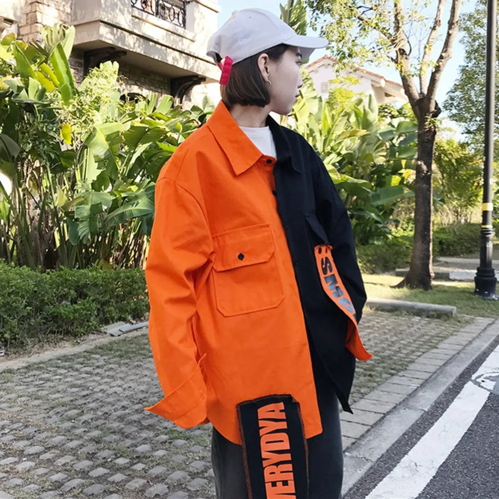 BF Harajuku Курточка бомбер пальто Для женщин свободный стильный дизайн с карманом