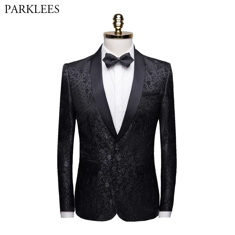Black Floral Jacquard Men Blazer 2019 Brand New Slim Fit Shawl Collar Blazer Men Party Wedding Single Button Suit Jacket Men 4XL
Black Floral Jacquard Men Blazer 2019 Brand New Slim Fit Shawl Collar Blazer Men Party Wedding Single Button Suit Jacket Men 4XL