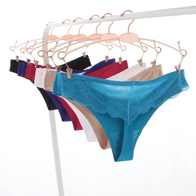 6 шт./лот M L XL Для женщин модные пикантные Кружево льда шелка G String плюс Размеры