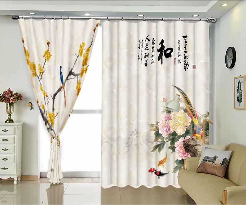 White Curtain plum blossom print Blackout 3D Window Curtain Living Room wedding Cortina Drapes Rideaux Customized pillowcase
White Curtain plum blossom print Blackout 3D Window Curtain Living Room wedding Cortina Drapes Rideaux Customized pillowcase