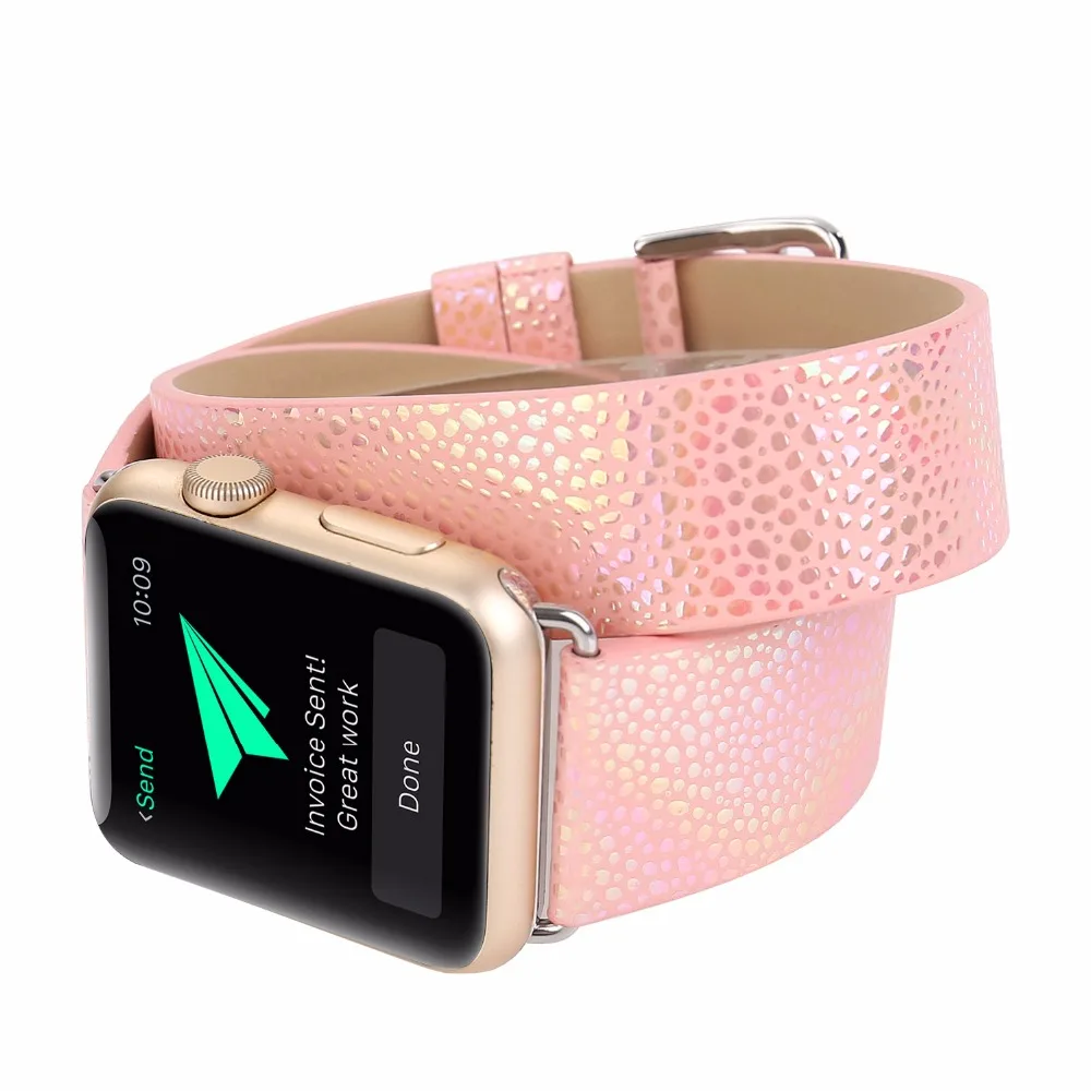 Ремешок из натуральной кожи для Apple iWatch Double Tour 38 42 мм|Ремешки часов| |