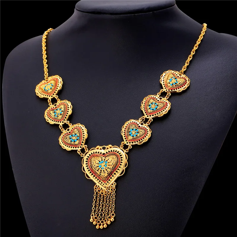 Ожерелье макси в форме сердца для женщин ожерелье большого желтого и золотого