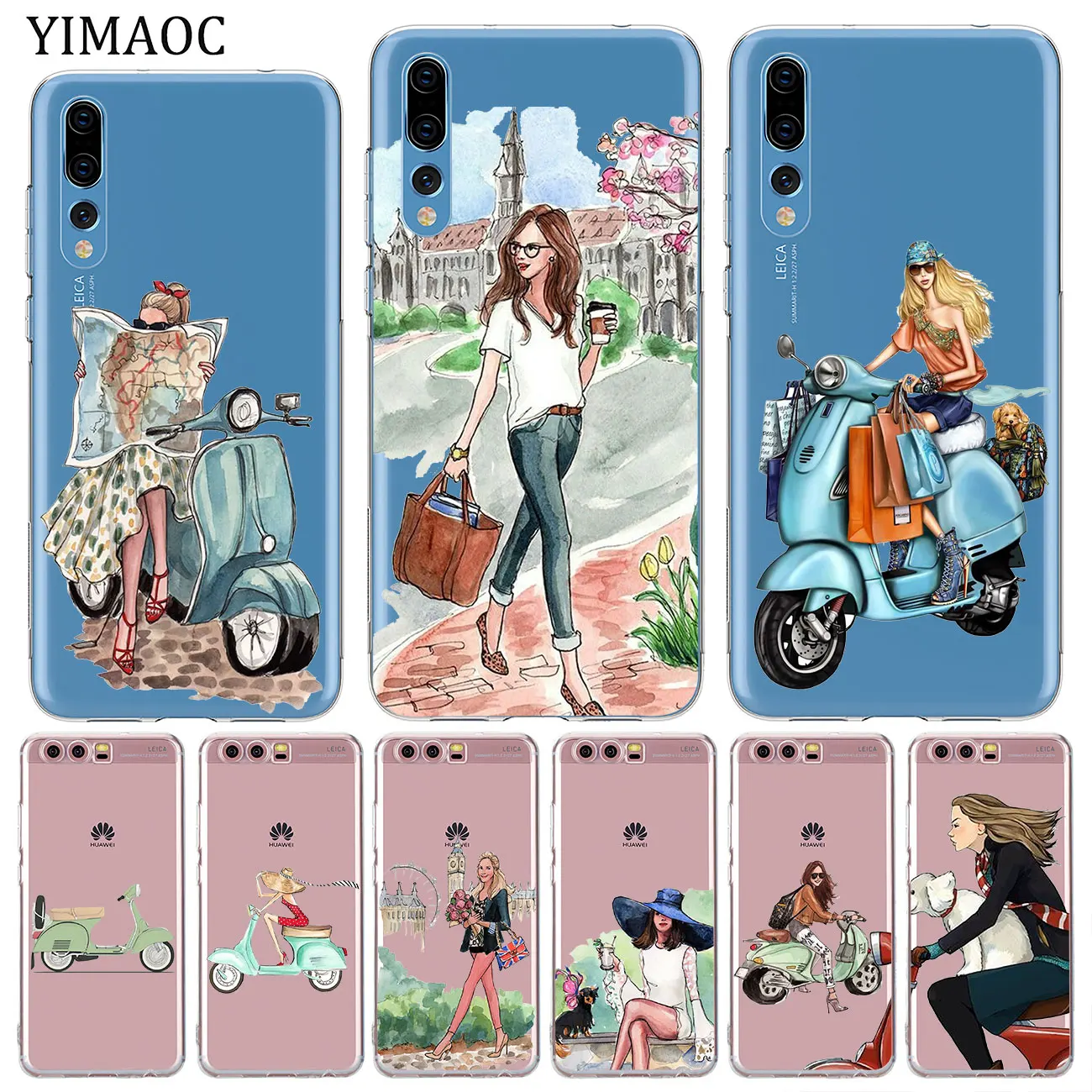 Мягкий силиконовый чехол YIMAOC для путешествий с велосипедным автомобилем Huawei P30 P20