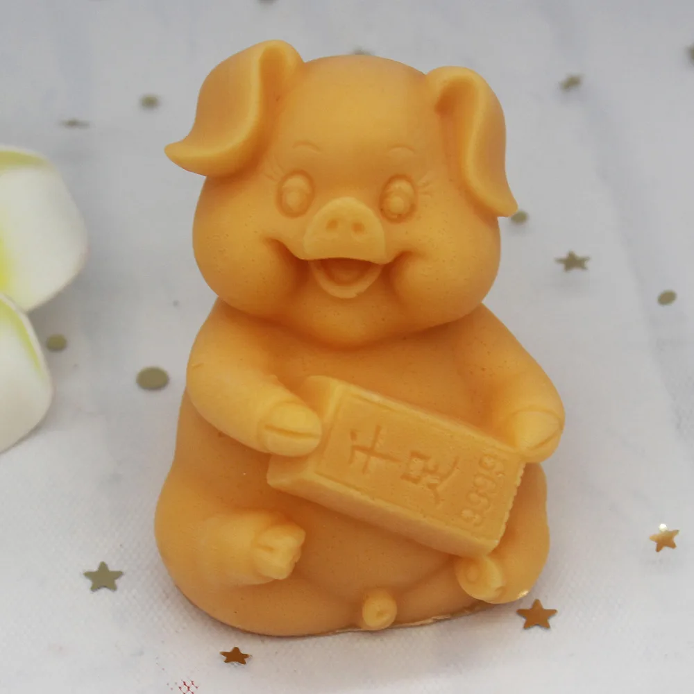 Three-dimensional gold treasure pig DIY chocolate hand soap mold Silicon gel mold cake mold C1276
Three-dimensional gold treasure pig DIY chocolate hand soap mold Silicon gel mold cake mold C1276