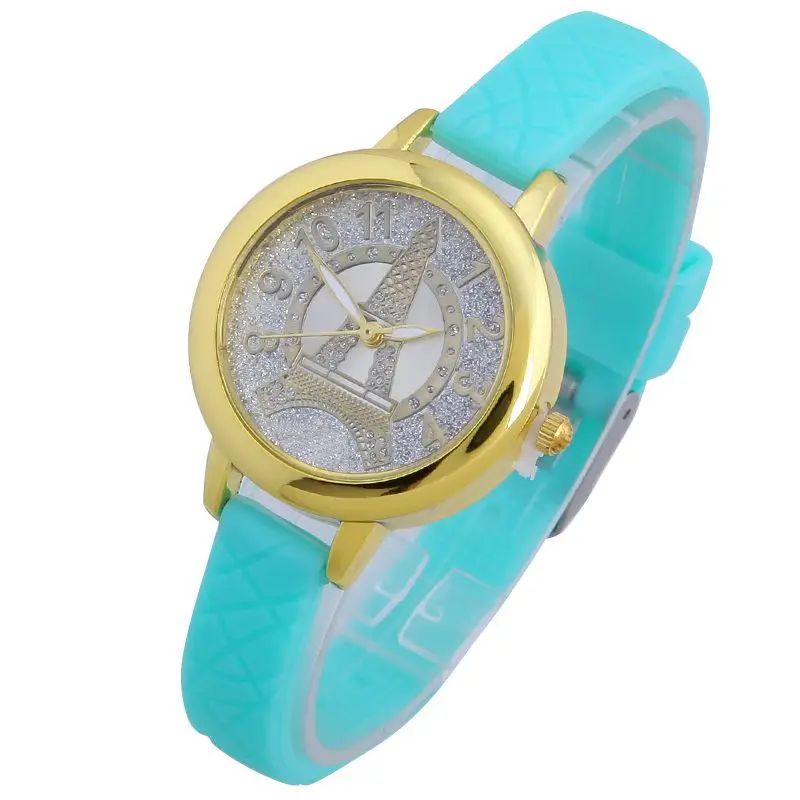 Gnova Silicone Rhinestone Silver color Crystal Elegant Eiffel Tower Analog Quartz Wristwatch Luxury fashion Woman A128
Gnova Silicone Rhinestone Silver color Crystal Elegant Eiffel Tower Analog Quartz Wristwatch Luxury fashion Woman A128