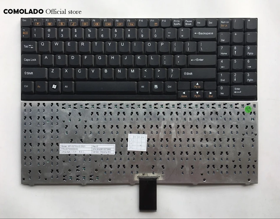 Английская клавиатура для ноутбука Clevo D9 D90 D900 D900C серии черная с расположением