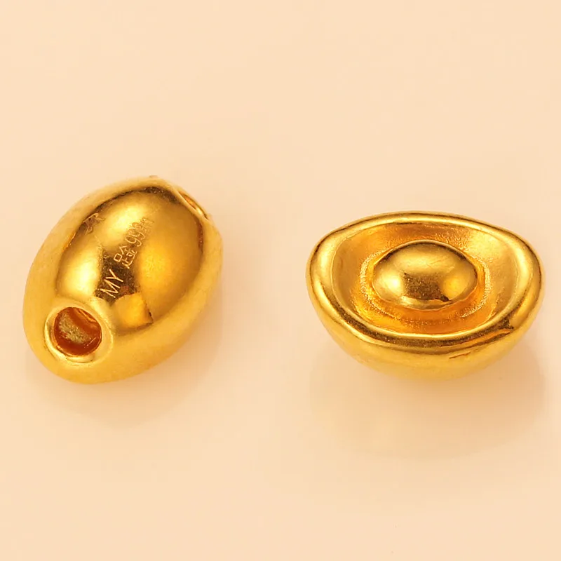 Кольцо из чистого 24 каратного желтого золота с 3D 999 золотым красным плетением