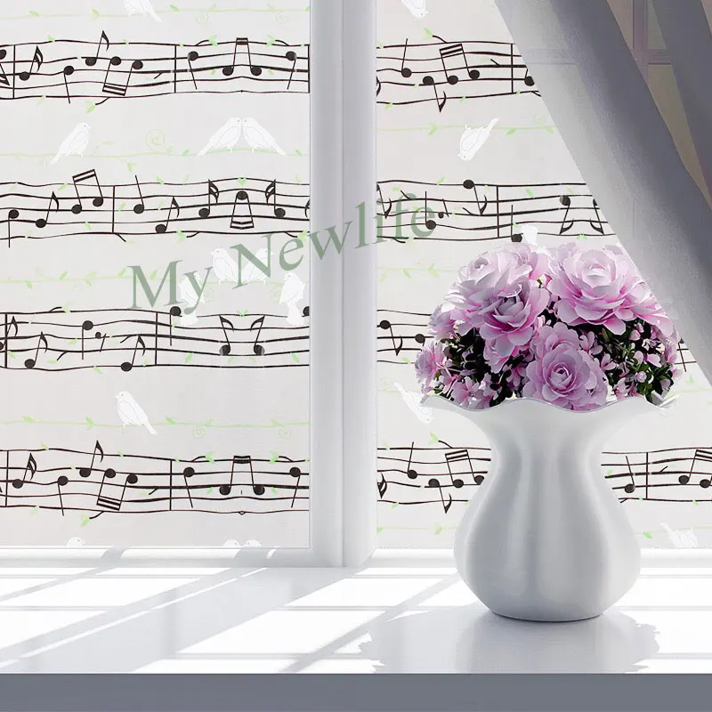 Cartoon Note and birds window Film glass sticker Home Decor Frosted Self-adhesive Decorative film on window foil width 90cm
Cartoon Note and birds window Film glass sticker Home Decor Frosted Self-adhesive Decorative film on window foil width 90cm