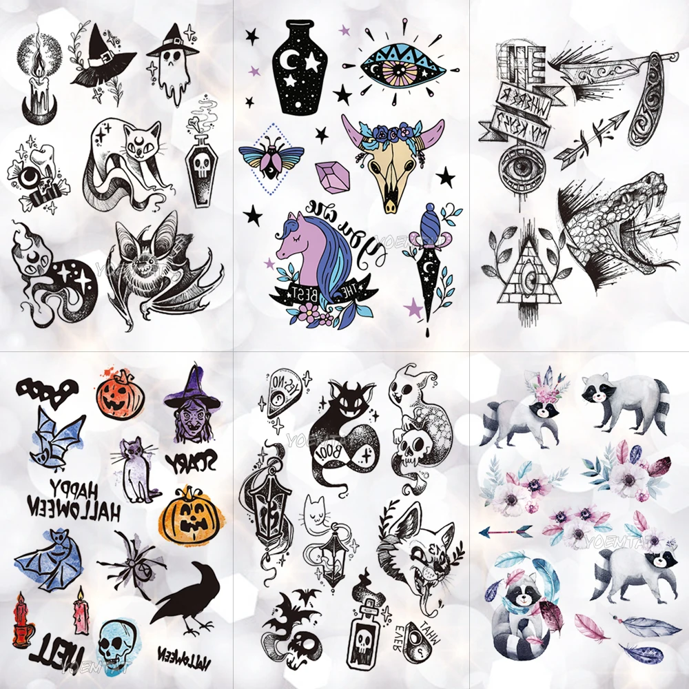 Ghost Witch Candle Waterproof Temporary Tattoo Sticker Skull Halloween Crow Old School Flash Tattoos Body Art Arm Fake Tatoo
Ghost Witch Candle Waterproof Temporary Tattoo Sticker Skull Halloween Crow Old School Flash Tattoos Body Art Arm Fake Tatoo