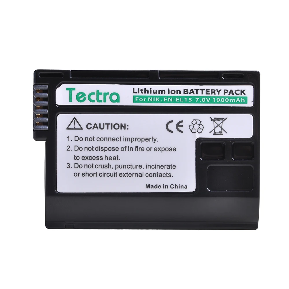 

Tectra 1900mAh EN-EL15 ENEL15 Li-ion Battery for Nikon D750 D7000 D7100 D7200 D800 D800E D810 D600 D610 D850 V1 DSLR Battery