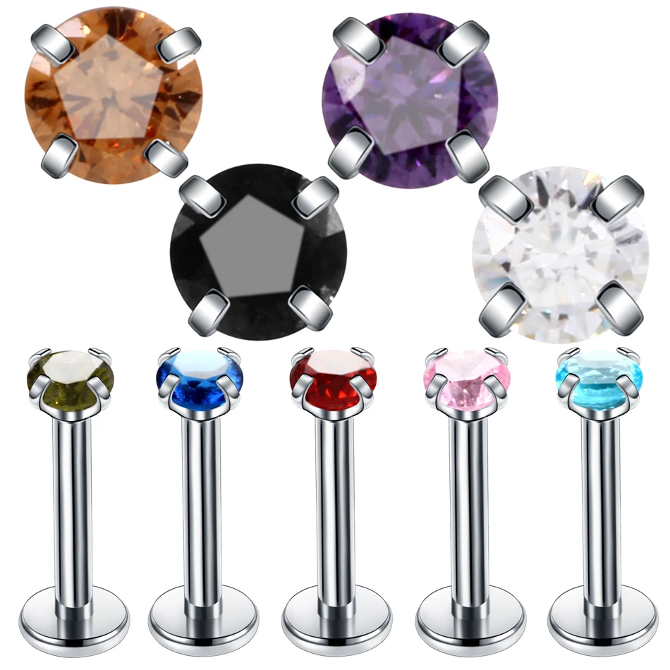 1PC Steel Crystal Labret Stud Lip Monore Ring Internally Threaded Prong Gem Ear Tragus Helix Orelha Cartilage Piercing Jewelry
1PC Steel Crystal Labret Stud Lip Monore Ring Internally Threaded Prong Gem Ear Tragus Helix Orelha Cartilage Piercing Jewelry