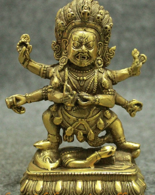 Copper Brass craft Tibetan Brass Buddhism Joss Vajra Protect 6 Arms Mahakala Buddha Seat Statue
Copper Brass craft Tibetan Brass Buddhism Joss Vajra Protect 6 Arms Mahakala Buddha Seat Statue