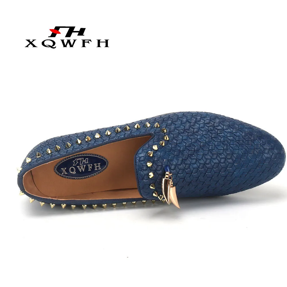 XQWFH/2019 Мужская обувь роскошный бренд Плетеная кожа повседневная для вождения