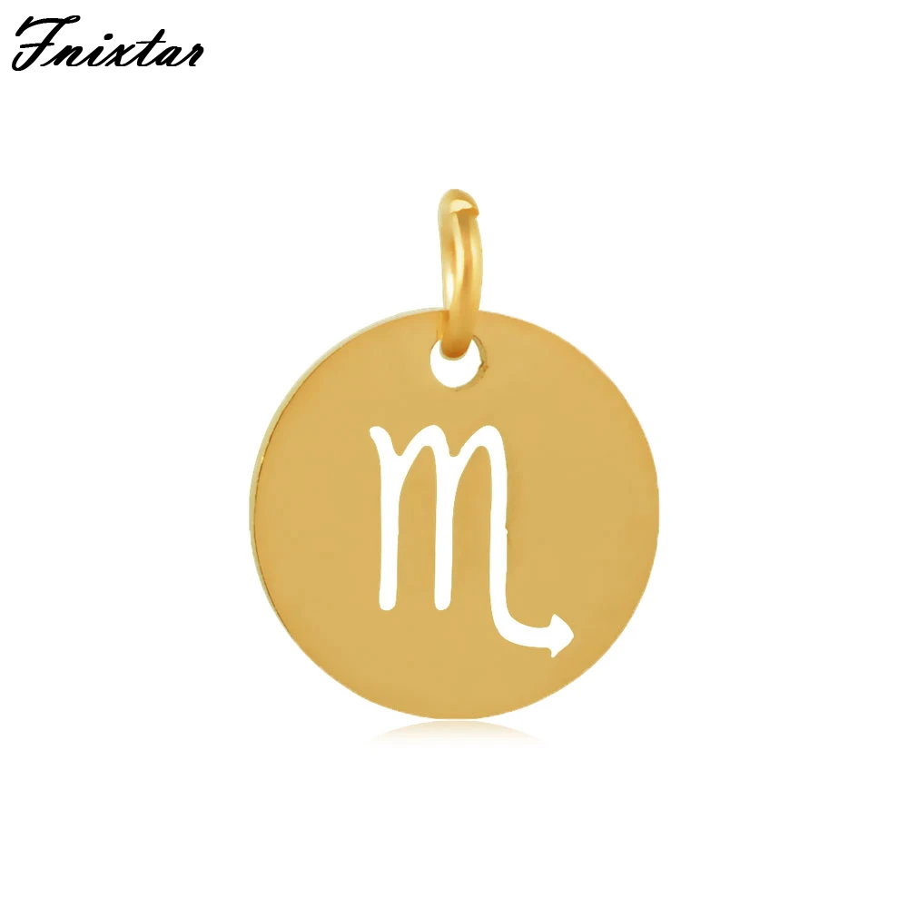 Fnixtar Gold Color Metal Charm Twelve Constellations Scorpio Charm for Women Bracelet Accessories Jewelry Making 10pcs/lot
Fnixtar Gold Color Metal Charm Twelve Constellations Scorpio Charm for Women Bracelet Accessories Jewelry Making 10pcs/lot