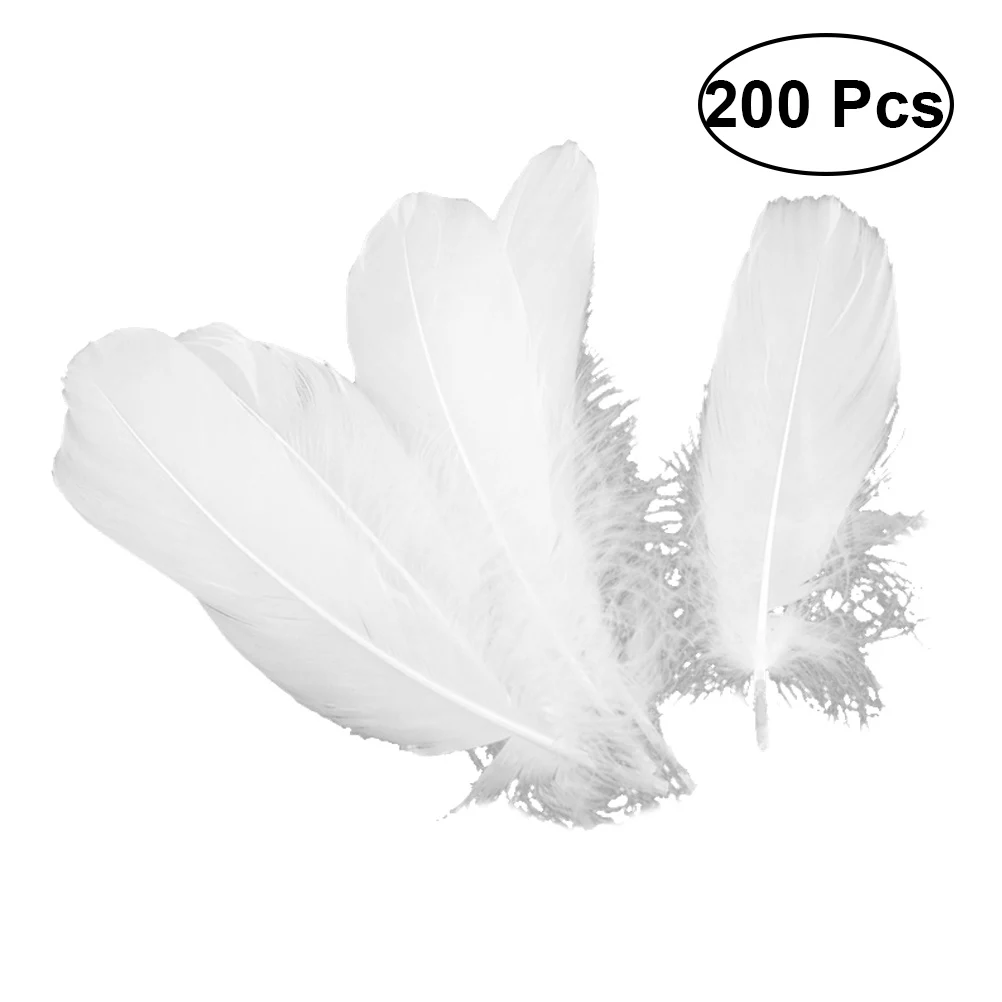 Фото 200 шт. белые перья креативные изысканные вечерние платья перышки декор для
