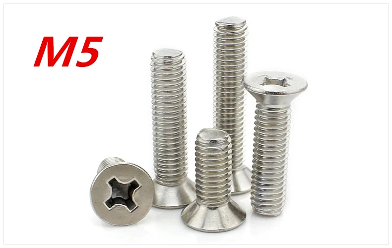 200pcs/Lot Metric M5*6/8/10/12/14/16/20/22-80mm 304 Stainless Steel Cross Flat Head Countersunk Head Screw Bolts Free Shipping
200pcs/Lot Metric M5*6/8/10/12/14/16/20/22-80mm 304 Stainless Steel Cross Flat Head Countersunk Head Screw Bolts Free Shipping