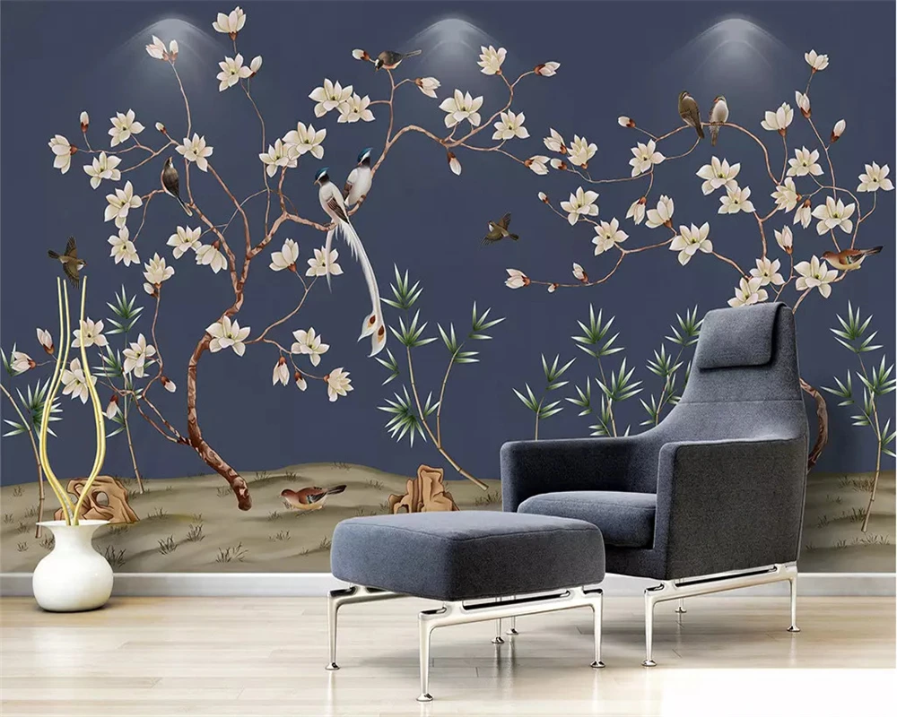 beibehang Customized modern Chinese papel de parede wallpaper magnolia hand-painted flowers birds new Chinese background behang
beibehang Customized modern Chinese papel de parede wallpaper magnolia hand-painted flowers birds new Chinese background behang
