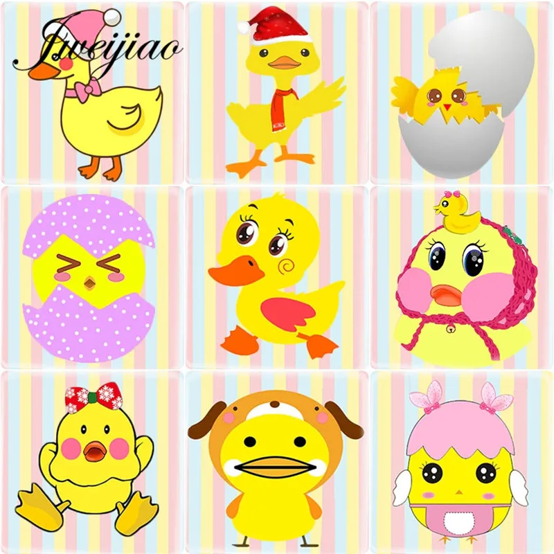 JWEIJIAO 5pcs/Lot Square Shape Christmas Hat Yellow Duck Image Glass Cabochon Charms Accessories DIY Jewelry Findings
JWEIJIAO 5pcs/Lot Square Shape Christmas Hat Yellow Duck Image Glass Cabochon Charms Accessories DIY Jewelry Findings