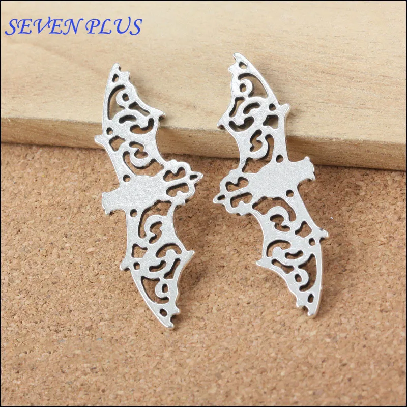 High Quality 15 Pieces/Lot 19mm*56mm Antique Silver Plated Diy Charm Hollow Out Bat Charms For Jewelry Making
High Quality 15 Pieces/Lot 19mm*56mm Antique Silver Plated Diy Charm Hollow Out Bat Charms For Jewelry Making