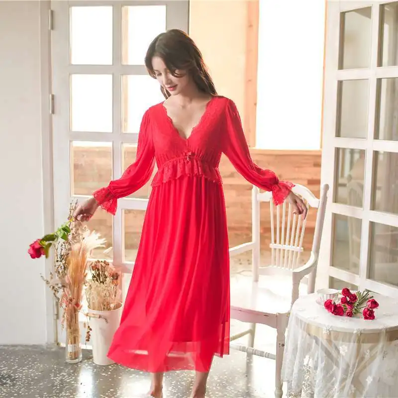 2019 New Women Sexy Gowns Lace Modal Sweet Nightgown Lady Casual Sleepwear Women Home Night Wear Retro Style Dress 8167
2019 New Women Sexy Gowns Lace Modal Sweet Nightgown Lady Casual Sleepwear Women Home Night Wear Retro Style Dress 8167