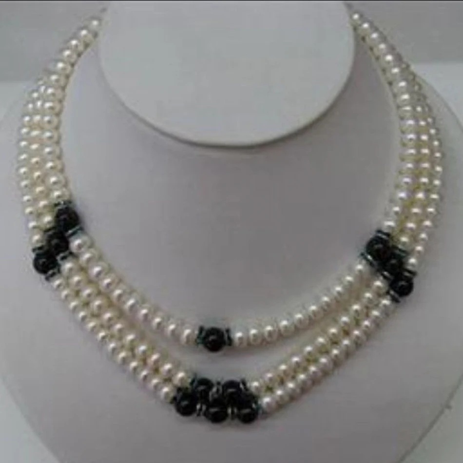 Charming 3 rows 6-7mm white freshwater cultured natural round pearl black carnelian diy beautiful necklace 18 inch BV363
Charming 3 rows 6-7mm white freshwater cultured natural round pearl black carnelian diy beautiful necklace 18 inch BV363