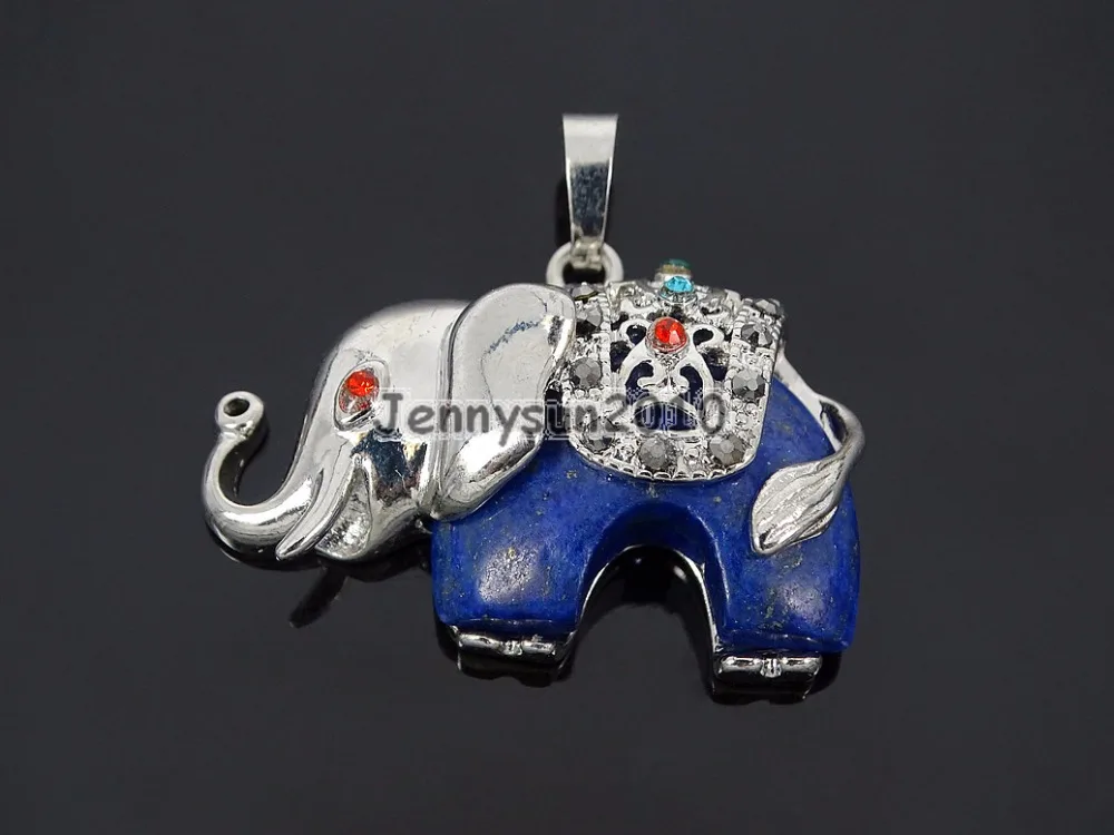 Natural Lapis Lazuli Gems Stone Elephant Reiki Chakra Healing Pendant Charm Bead Silver Plated Healing Jewelry Design 10Pcs/Pack
Natural Lapis Lazuli Gems Stone Elephant Reiki Chakra Healing Pendant Charm Bead Silver Plated Healing Jewelry Design 10Pcs/Pack