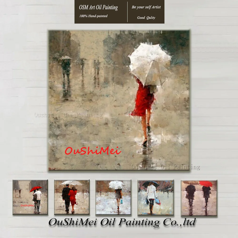 Hand Painted Wall Artwork Love Canvs Pictures Drawing Handmade the Couple Walk in Street with Umbrella Oil Paintings on Canvas
Hand Painted Wall Artwork Love Canvs Pictures Drawing Handmade the Couple Walk in Street with Umbrella Oil Paintings on Canvas