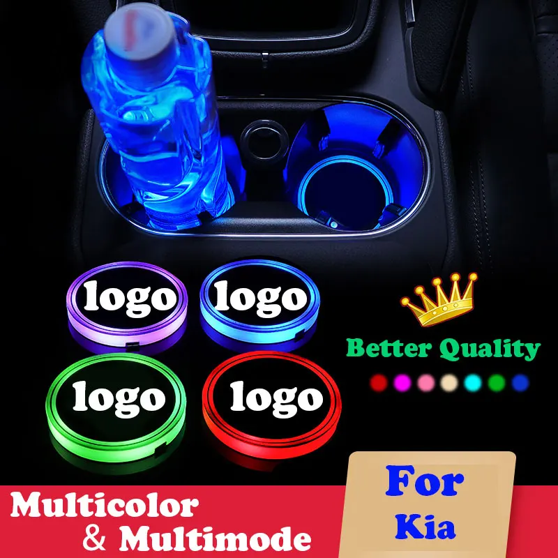 Фото 2X автомобильный светящийся подстаканник для kia rio 3 4 5 ceed sportage k3 k4 k5 sorento soul cadenza forte