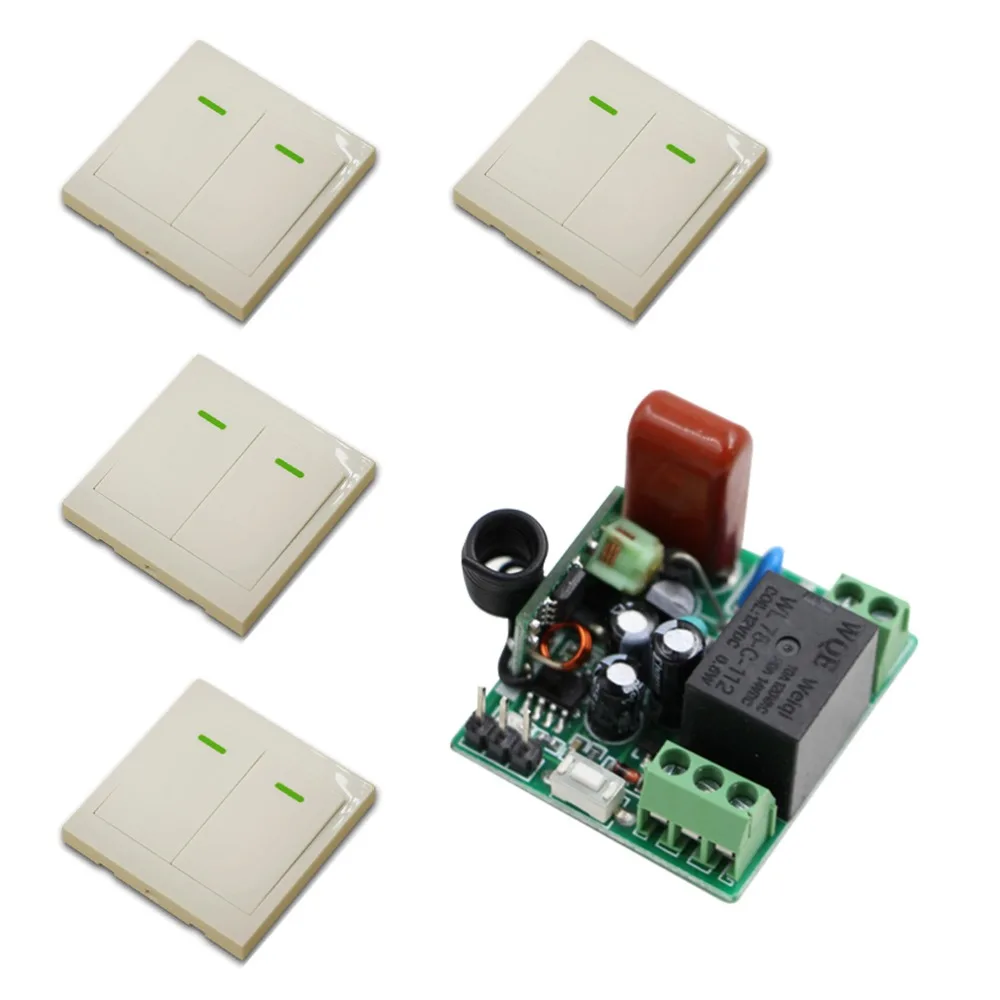 220V Mini Wireless Remote Control Switch System RF 1 Receivers+4 Transmitter Through Wall Remote Control for LED Light Lamp
220V Mini Wireless Remote Control Switch System RF 1 Receivers+4 Transmitter Through Wall Remote Control for LED Light Lamp