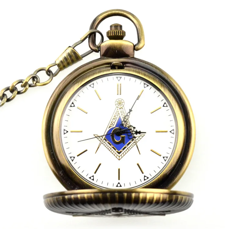 Крутые серебряные и золотые масонские карманные часы с цепочкой подвеской из